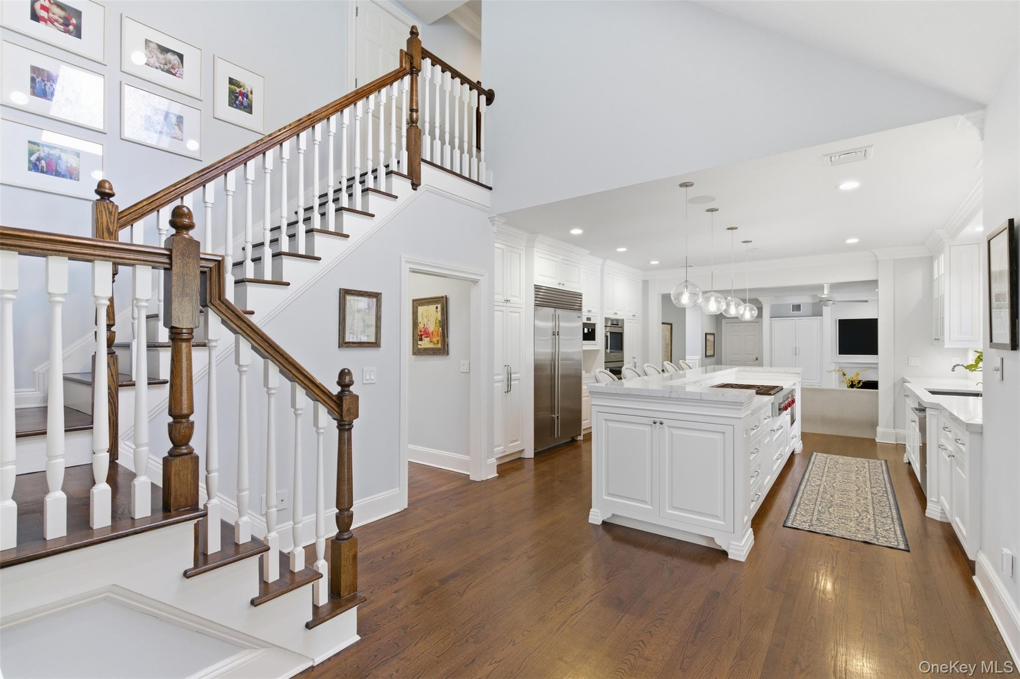 5 Toboggan Hill Path Cold Spring Harbor, NY 11724 - Photo 12 of 35 Classic White Eat In Kitchen With Back Staircase