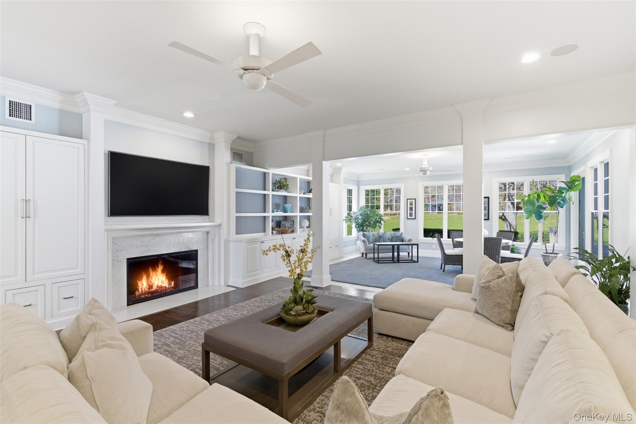 5 Toboggan Hill Path Cold Spring Harbor, NY 11724 - Photo 7 of 35 Great Room With Wood Burning Fireplace