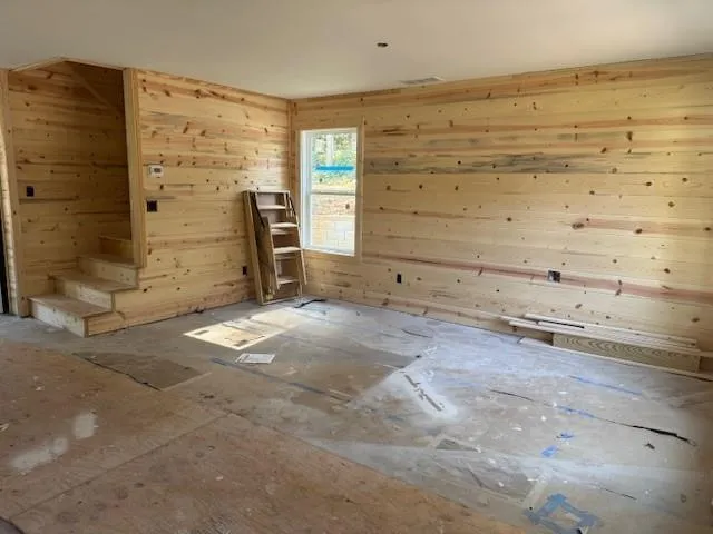 a view of a room with storage