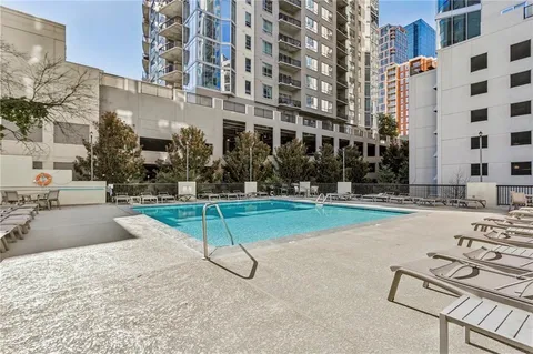 a view of a building with a street