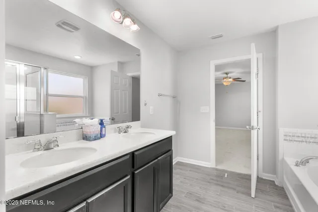 a view of a room with a large window