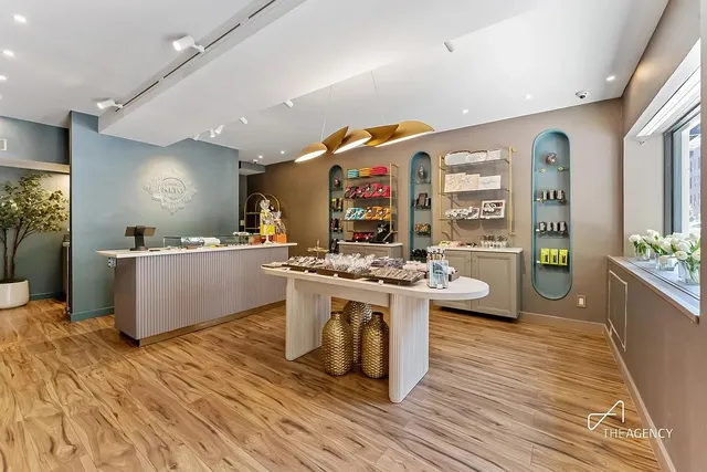 a view of balcony with wooden floor