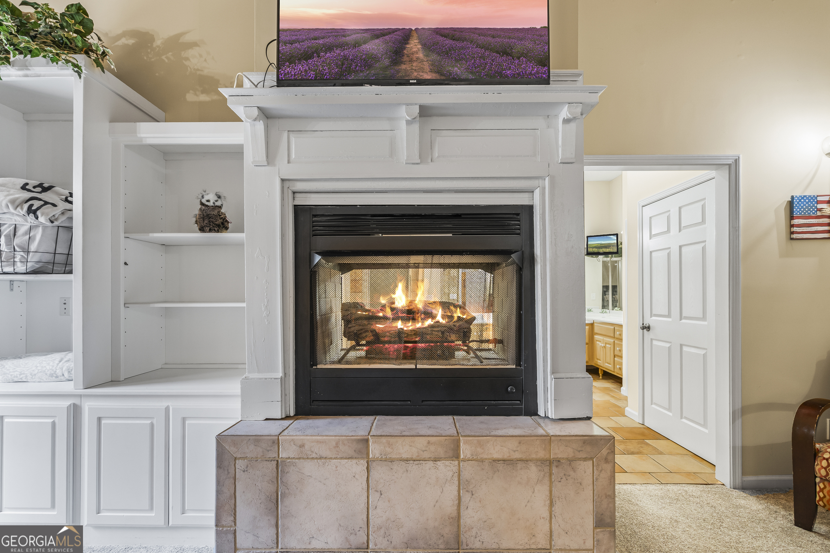 568 Hunt Road Carnesville, GA 30521 - Photo 53 of 106 a living room with fireplace furniture and a flat screen tv