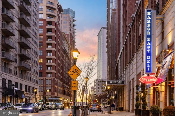 a view of a building with a street