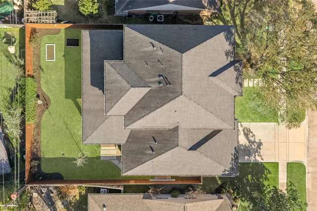 an aerial view of a house