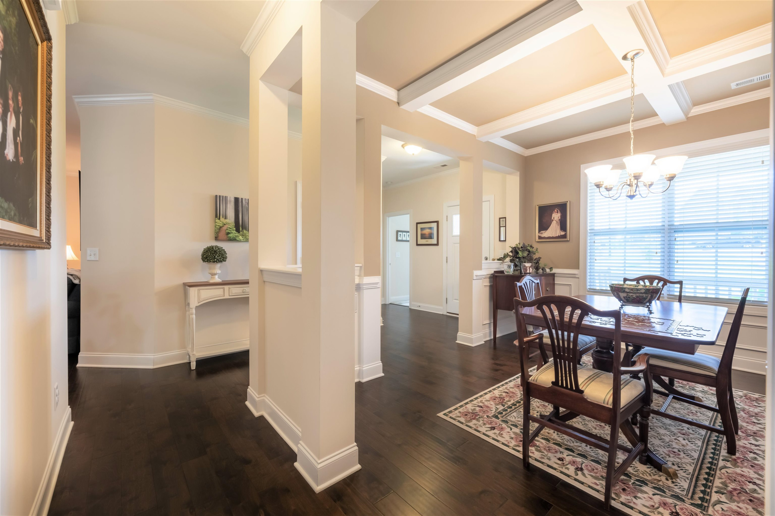 3537 Lavender Lane Wake Forest, NC 27587 - Photo 14 of 60 a view of a dining room with furniture and wooden floor