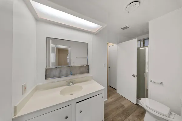 an empty room with windows