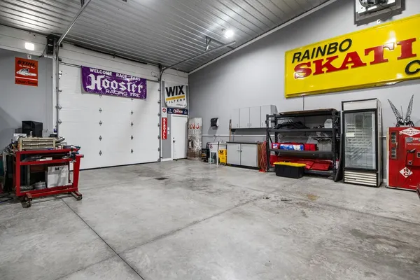 a view of a empty room with storage