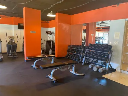 a room with gym equipment