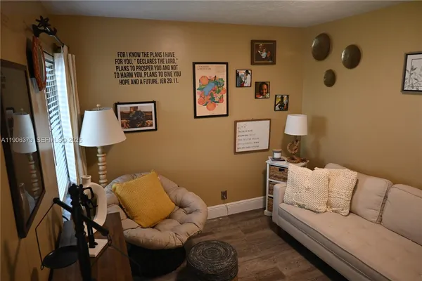 a living room with furniture and a couch