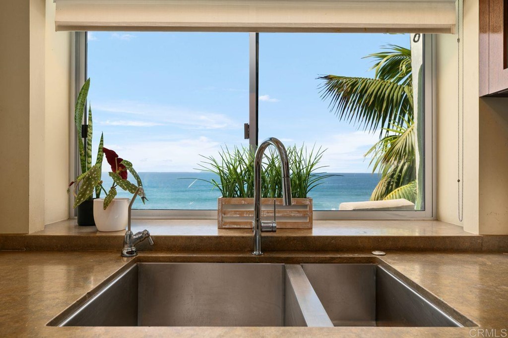 226 5th Street Encinitas, CA 92024 - Photo 12 of 45 a view of a sink a window and a potted plant on a counter