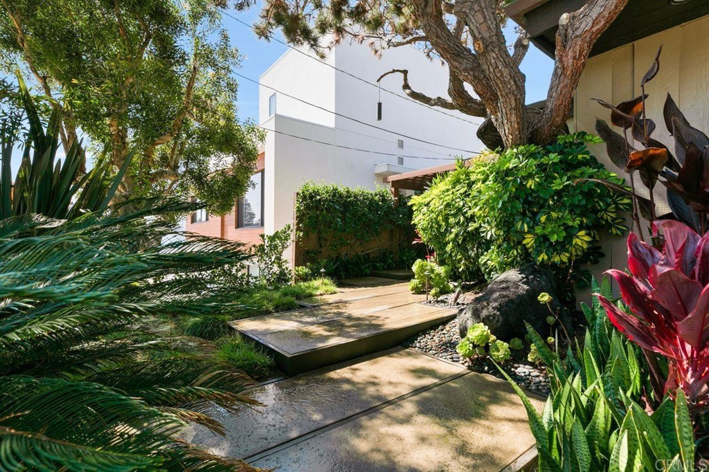 226 5th Street Encinitas, CA 92024 - Photo 42 of 45 a view of a backyard with plants and a patio