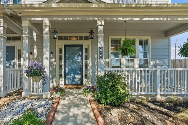 a view of a house with a porch