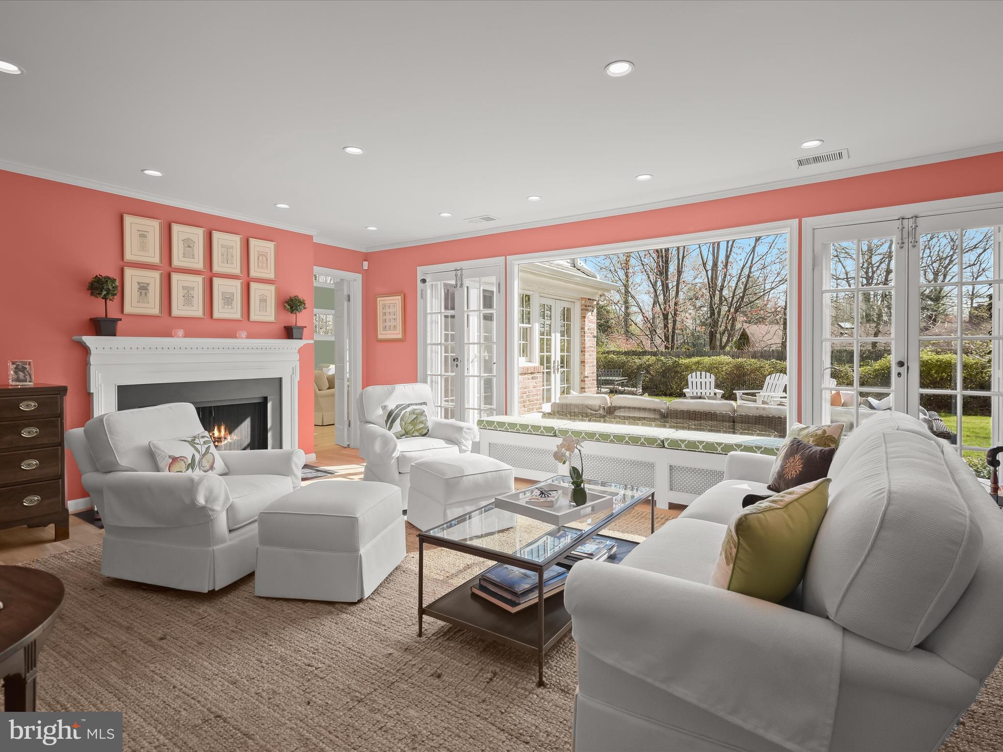 9305 Burning Tree Road Bethesda, MD 20817 - Photo 7 of 67 Light-Filled Living Room w/FP