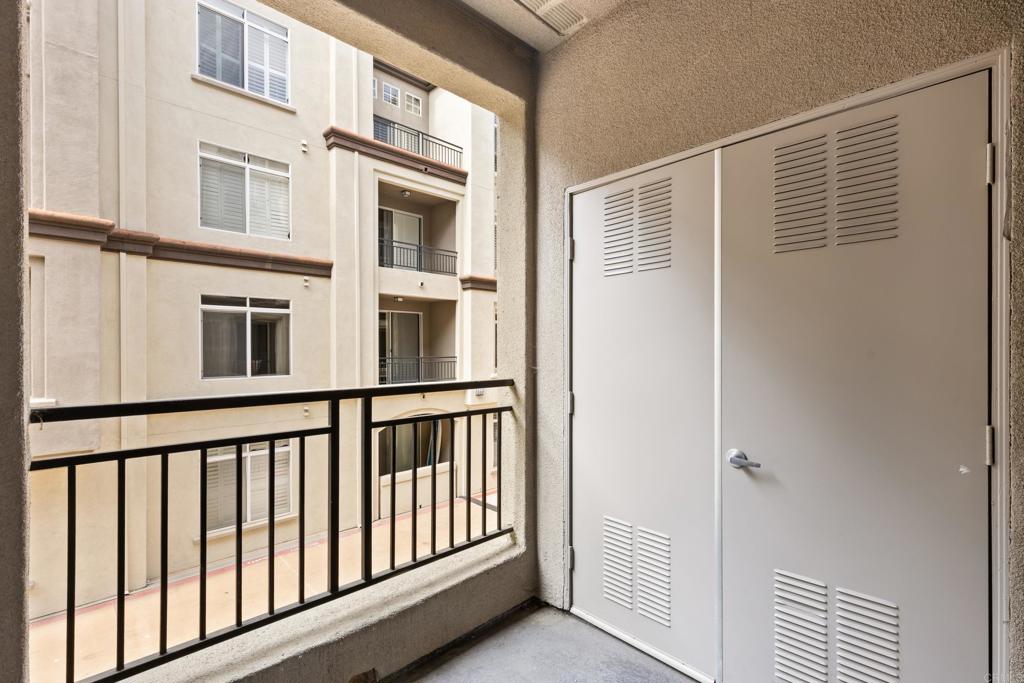 9237 Regents Road, Unit K218 La Jolla, CA 92037 - Photo 30 of 32 Balcony w/ Closet For Full Sized Washer Dryer