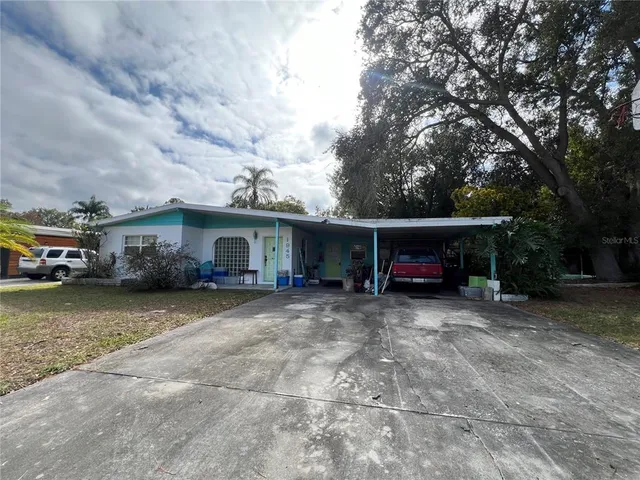 a view of a house with a patio