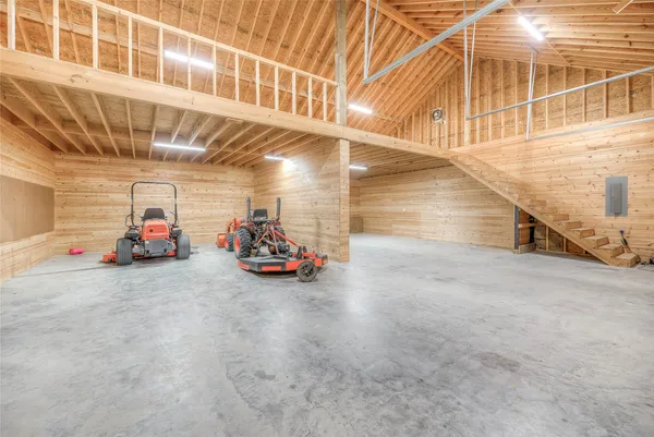 a view of a car in garage