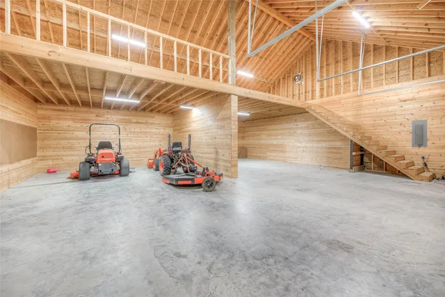 a view of a car in garage