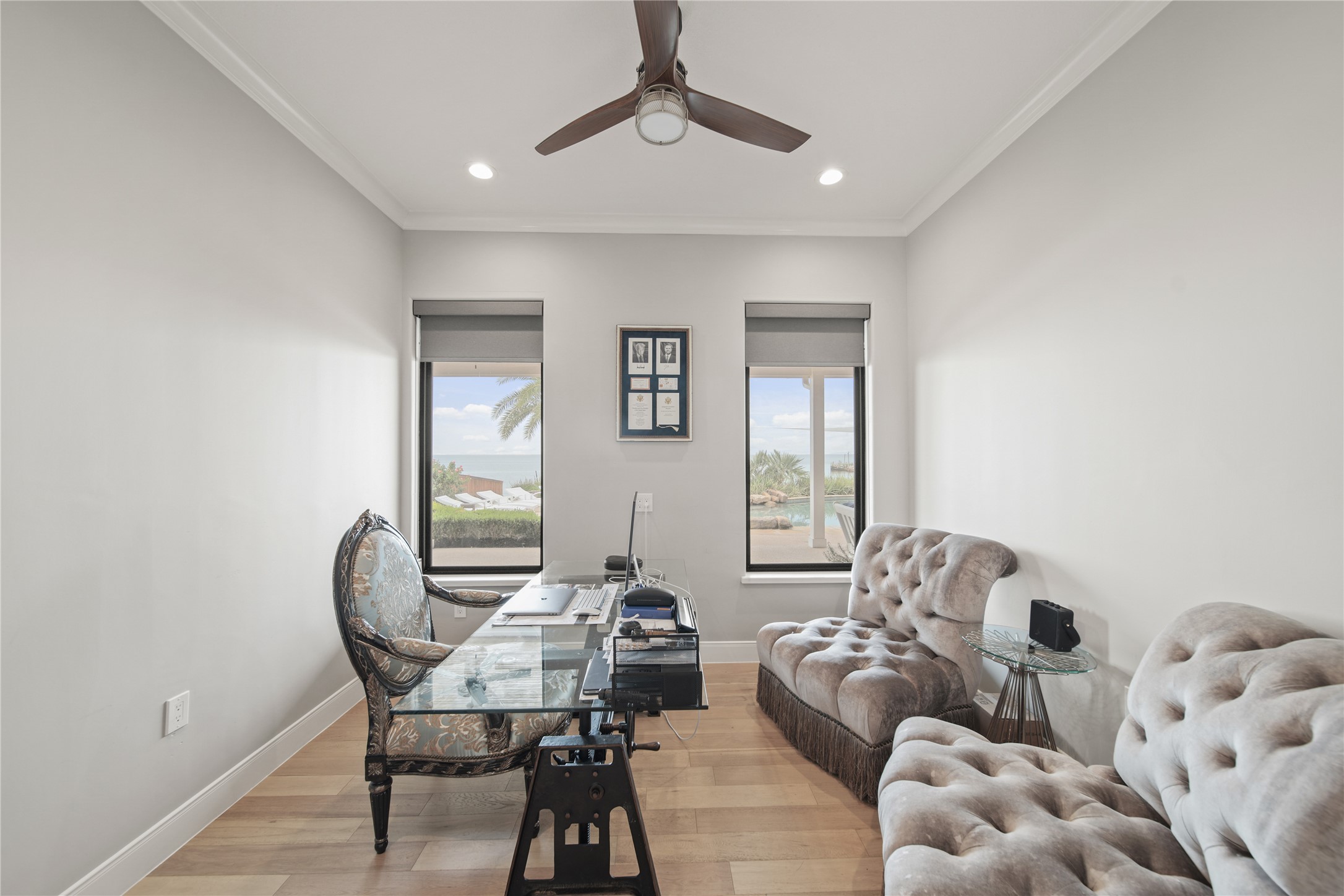 206 Avenue A Dickinson, TX 77539 - Photo 23 of 38 Private Study with Double French Doors and an Amazing View of the backyard.