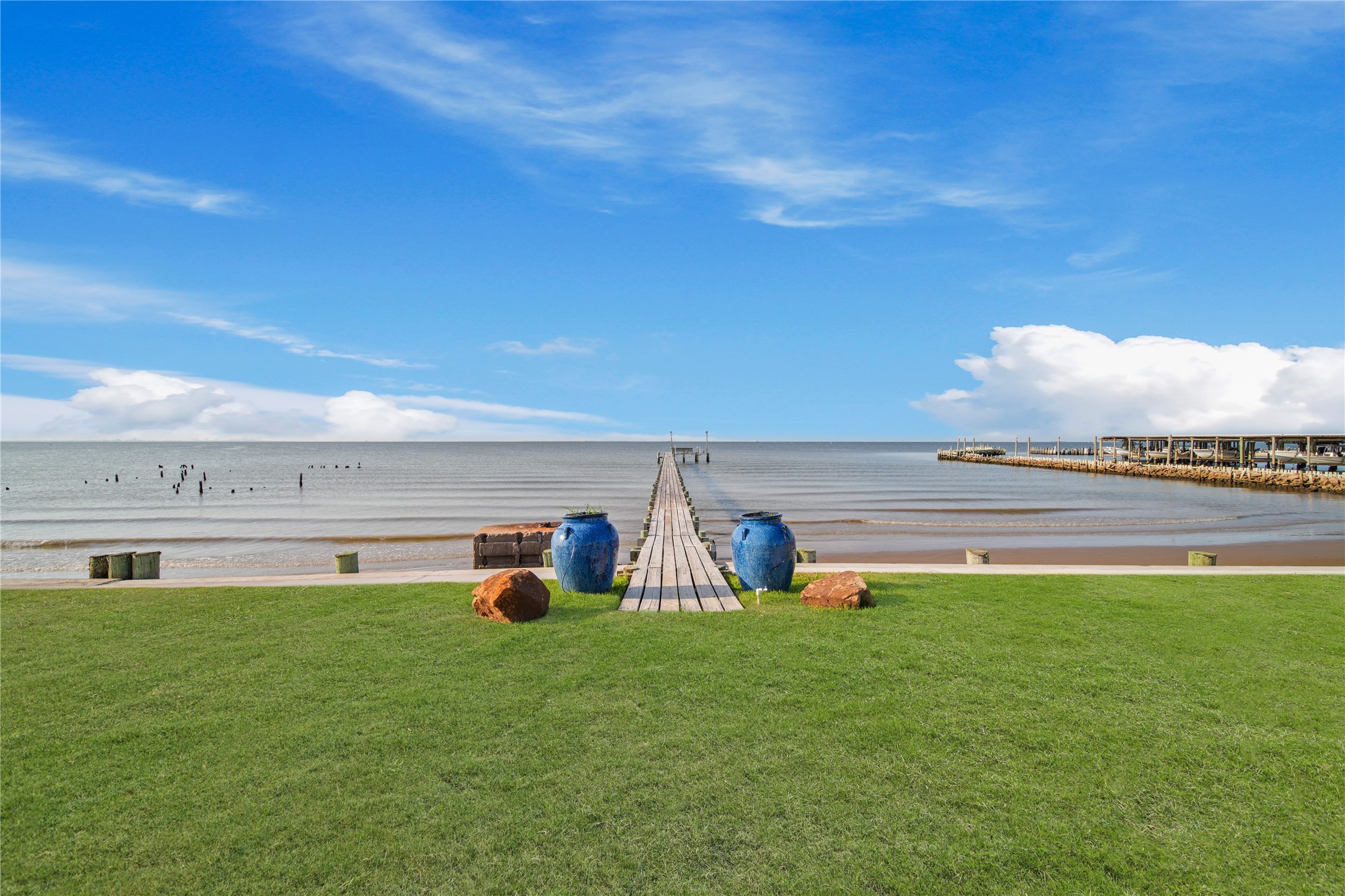 206 Avenue A Dickinson, TX 77539 - Photo 31 of 38 Breathtaking View of Galveston Bay and recently extended Private Pier!