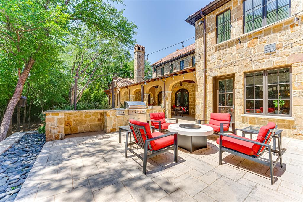 4120 Cochran Chapel Road Dallas, TX 75220 - Photo 29 of 40 View of patio / terrace featuring an outdoor kitchen and a fire pit