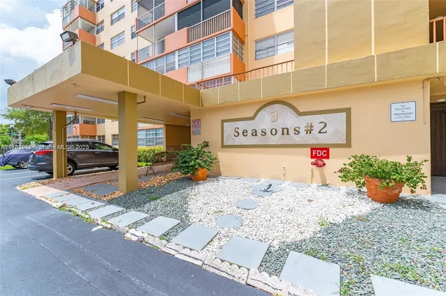 a front view of a building with street