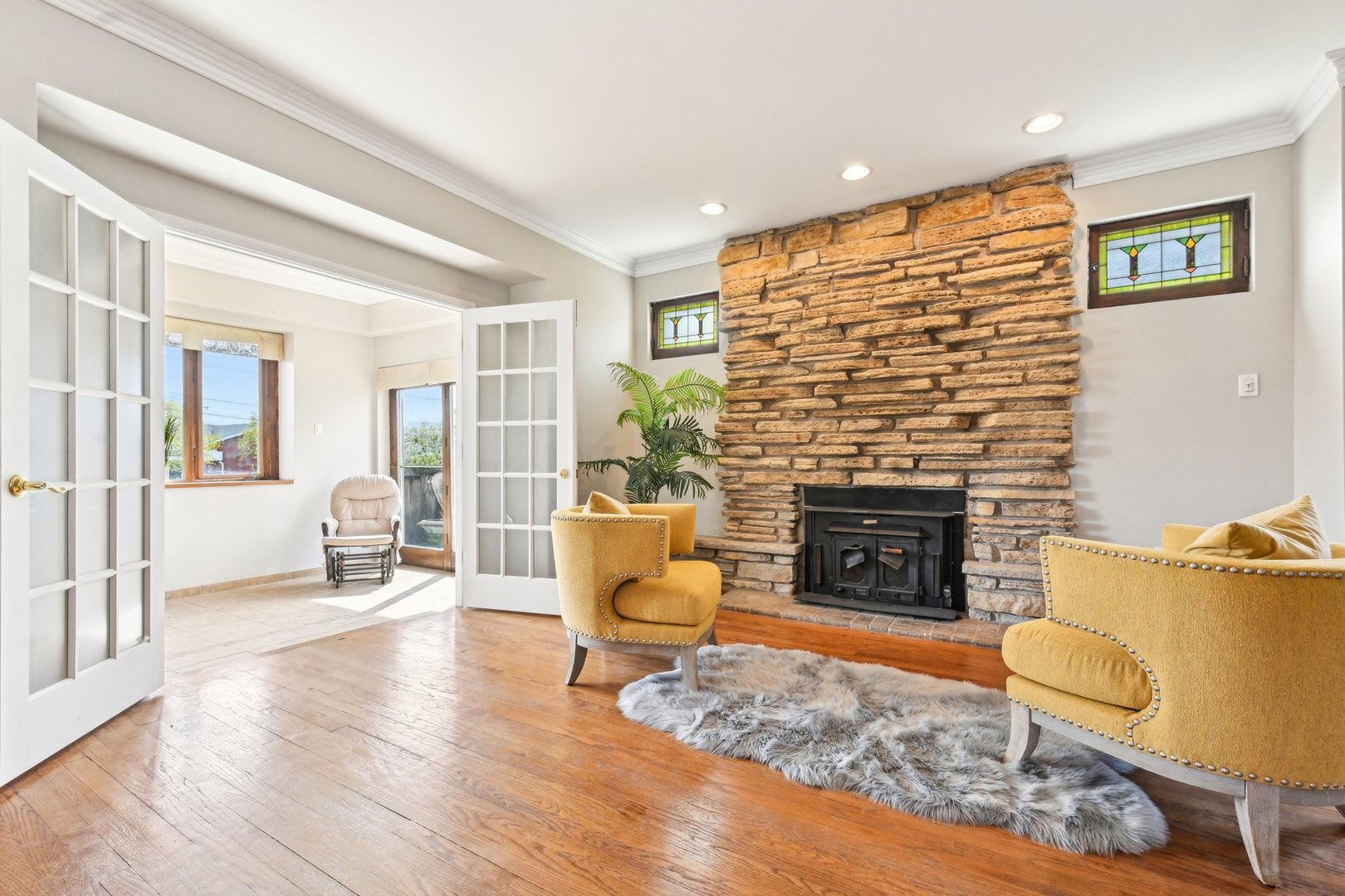 1420 Oakton Street Park Ridge, IL 60068 - Photo 6 of 62 a living room with furniture and a fireplace