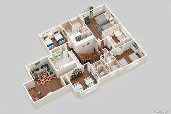 a view of a living room and dining room