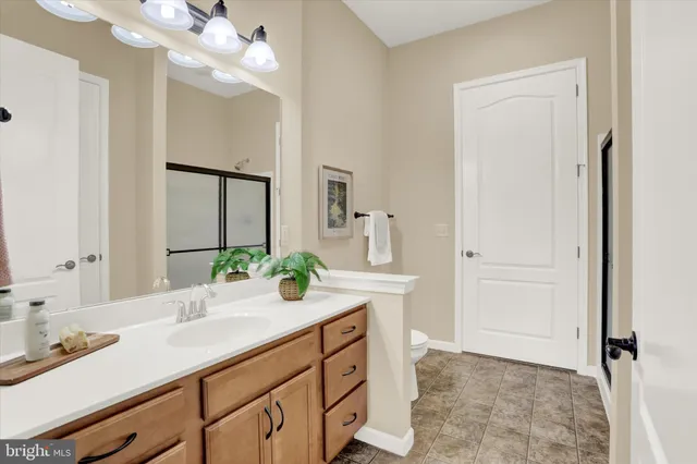 a bathroom with a sink a mirror and a toilet