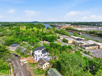 an aerial view of multiple house