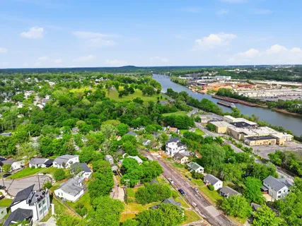 an aerial view of a city