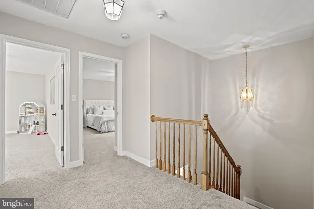 a view of hallway with livingroom