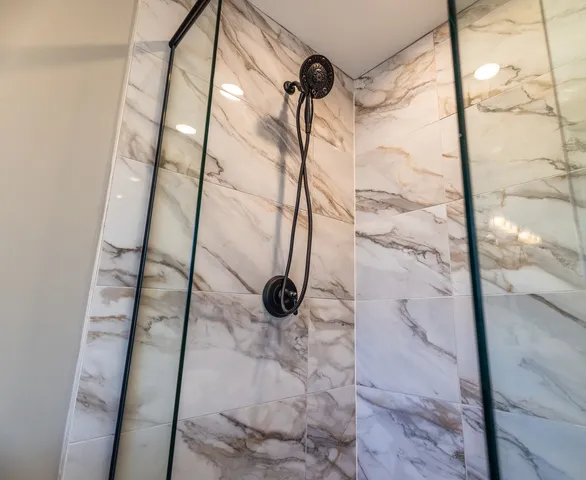 a bathroom with a shower