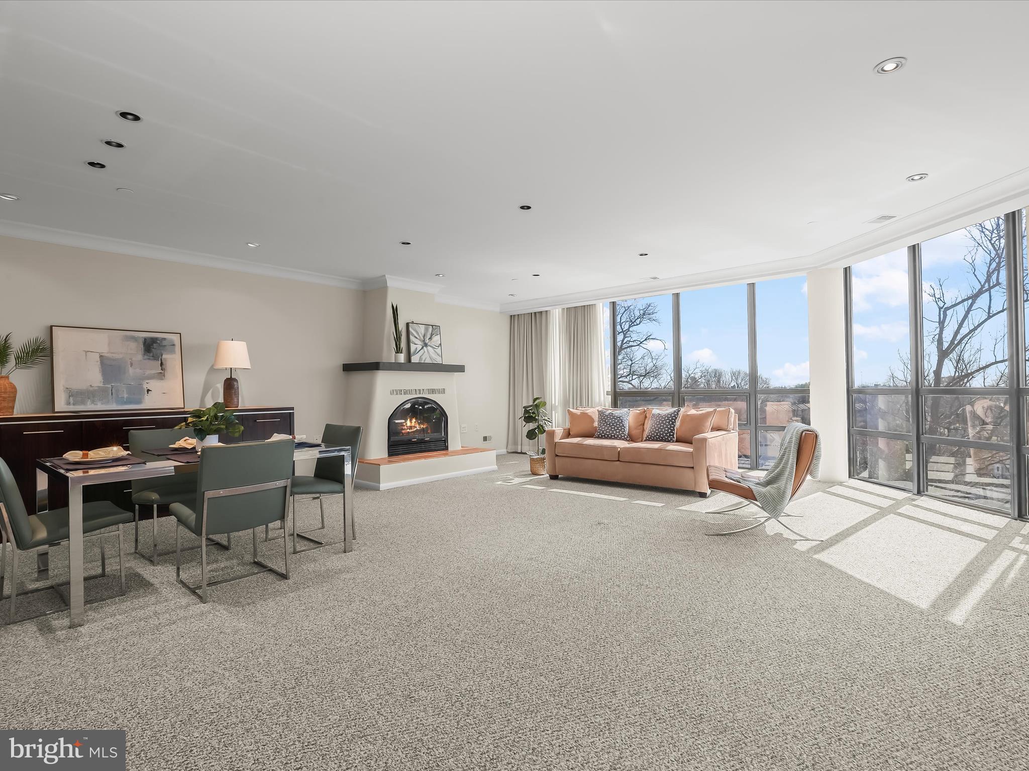 4001 Old Court Road, Unit 519 Pikesville, MD 21208 - Photo 5 of 43 a living room with furniture and a fireplace