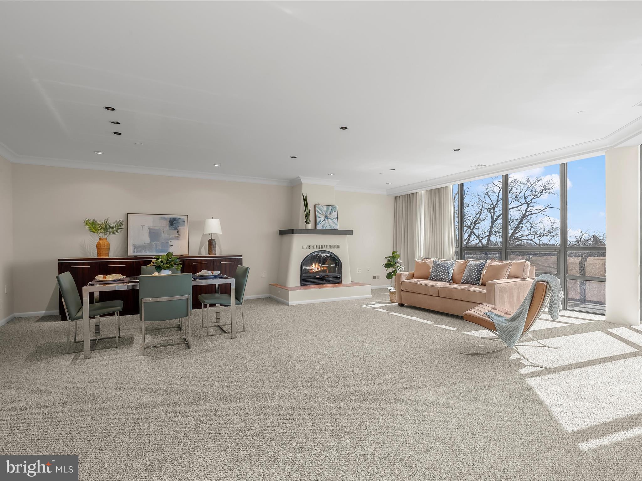 4001 Old Court Road, Unit 519 Pikesville, MD 21208 - Photo 6 of 43 a living room with furniture and a fireplace