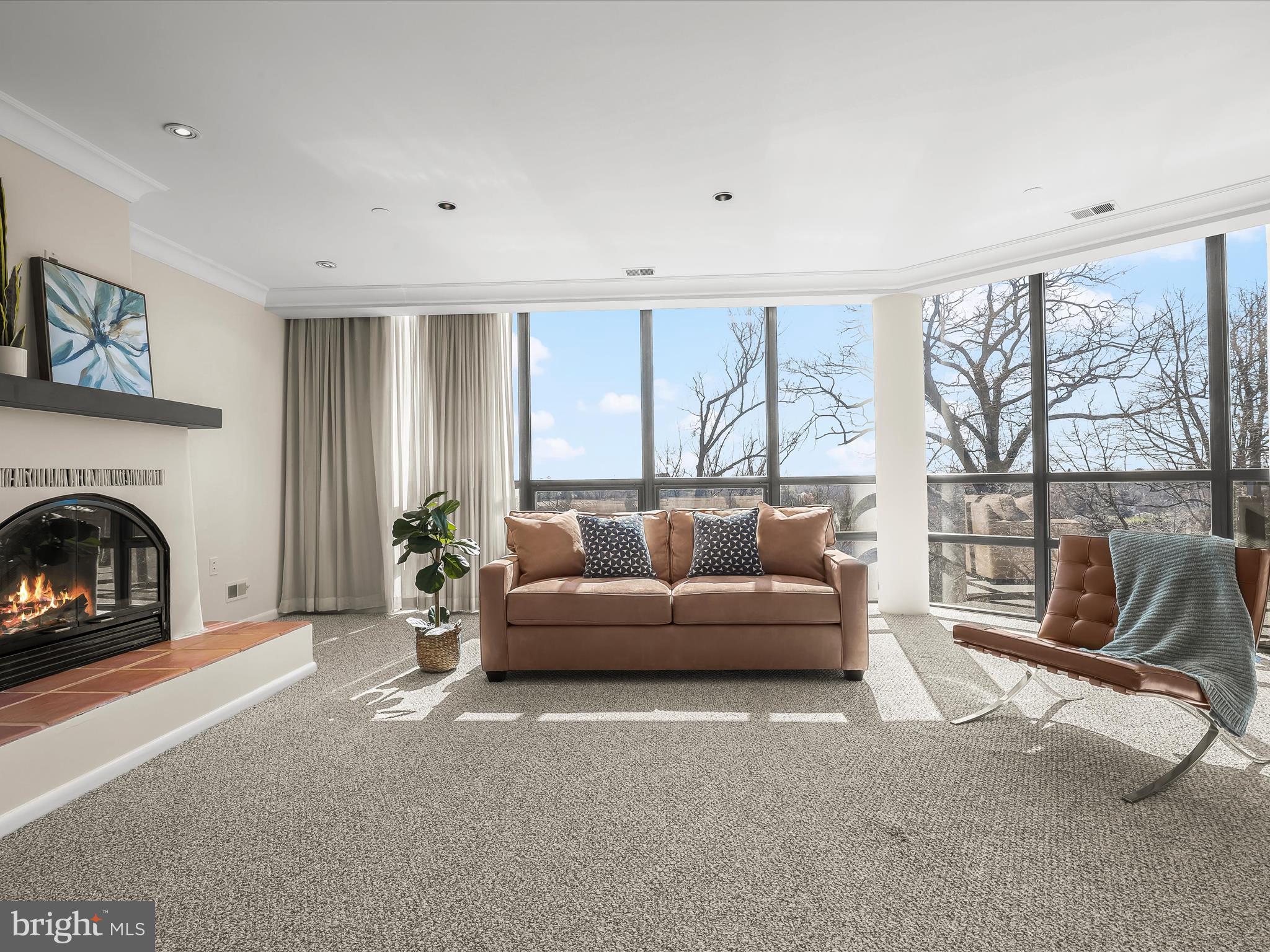 4001 Old Court Road, Unit 519 Pikesville, MD 21208 - Photo 8 of 43 a living room with furniture and a fireplace