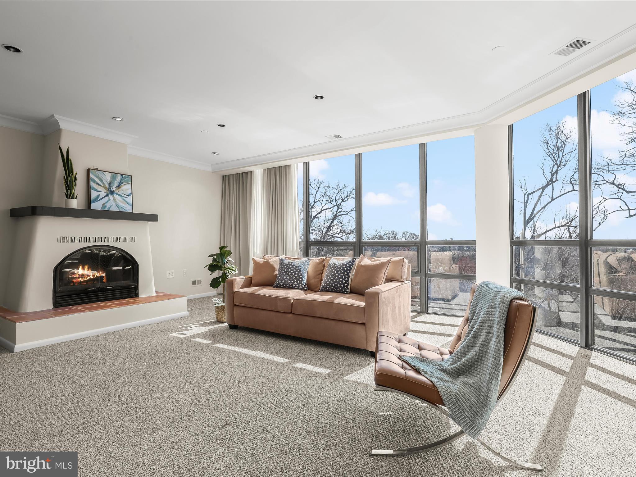 4001 Old Court Road, Unit 519 Pikesville, MD 21208 - Photo 9 of 43 a living room with furniture and a fireplace