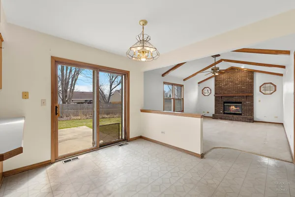 a view of livingroom with furniture and chandelier
