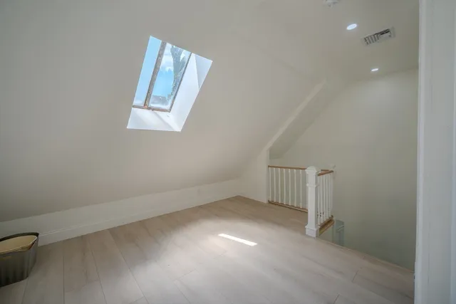 an empty room with a door