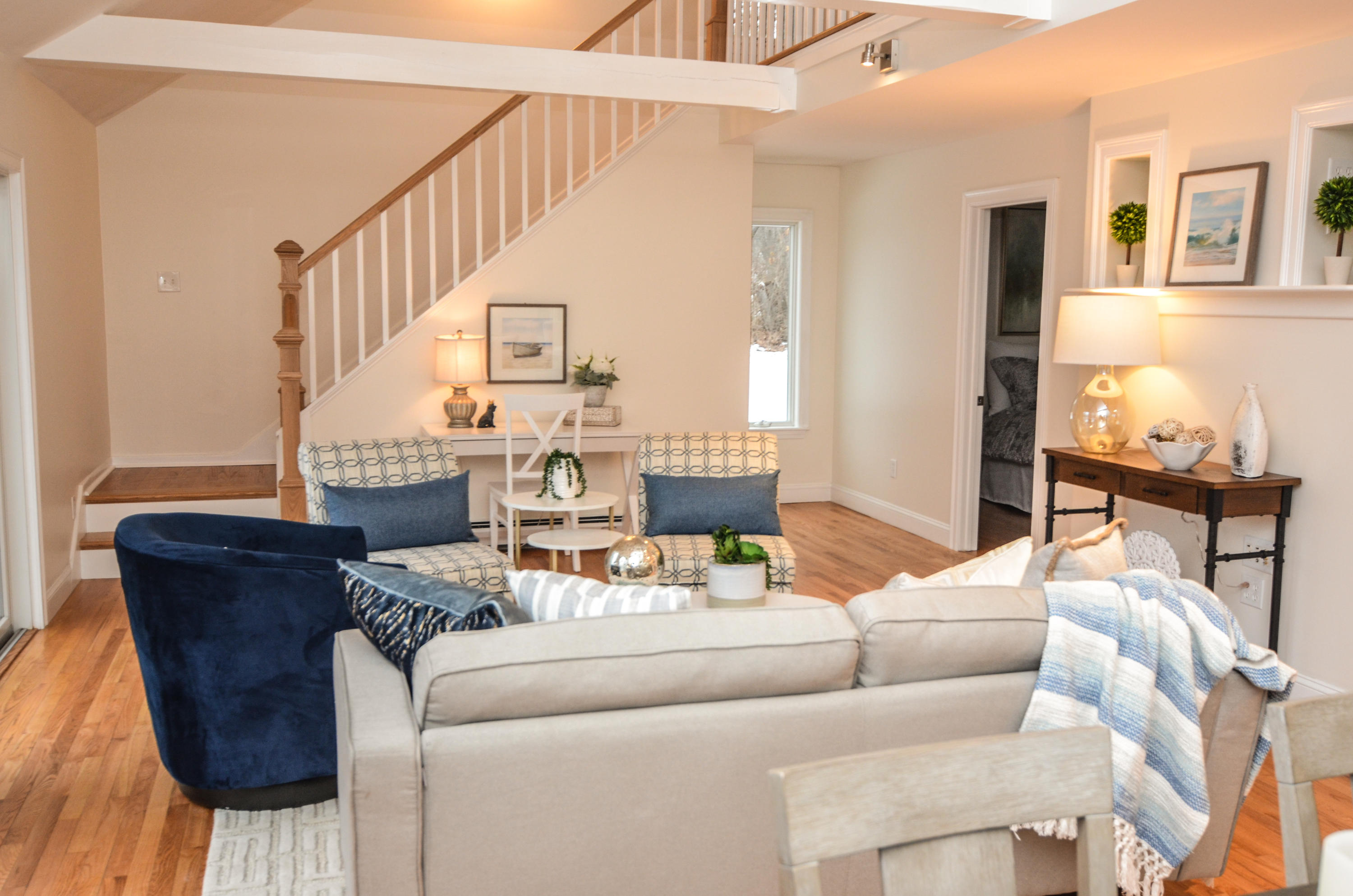 1243 Sawyer Road Cape Elizabeth, ME 04107 - Photo 16 of 50 Living room looking towards stairs