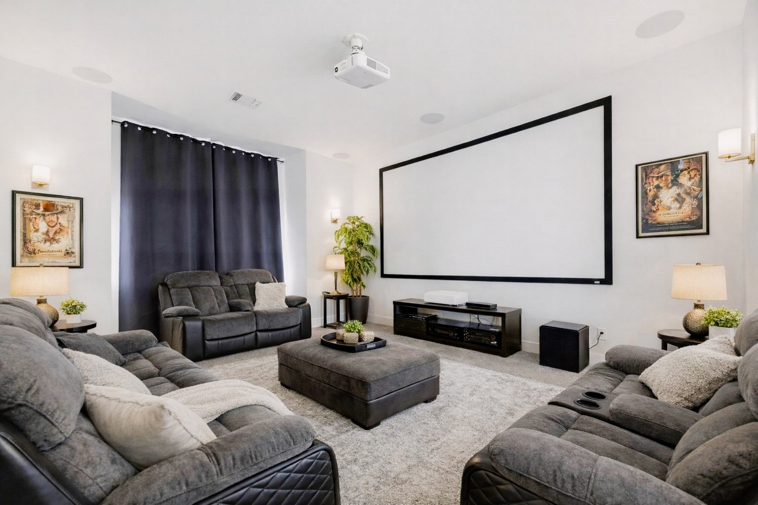 29526 Cir S Rnch Trail Fulshear, TX 77406 - Photo 29 of 47 Located on the second floor, this dedicated media room is designed for the ultimate home theater experience with a massive projection screen and wired surround sound. Virtually staged so you can imagine the possibilities.