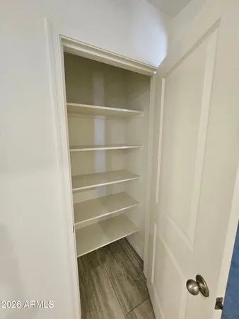 a room with a closet