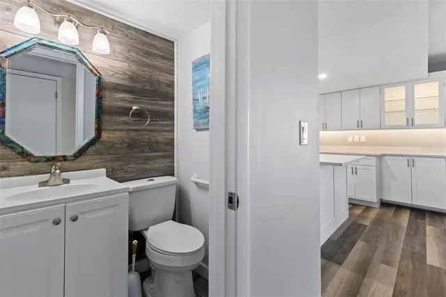 a view of a hallway with windows