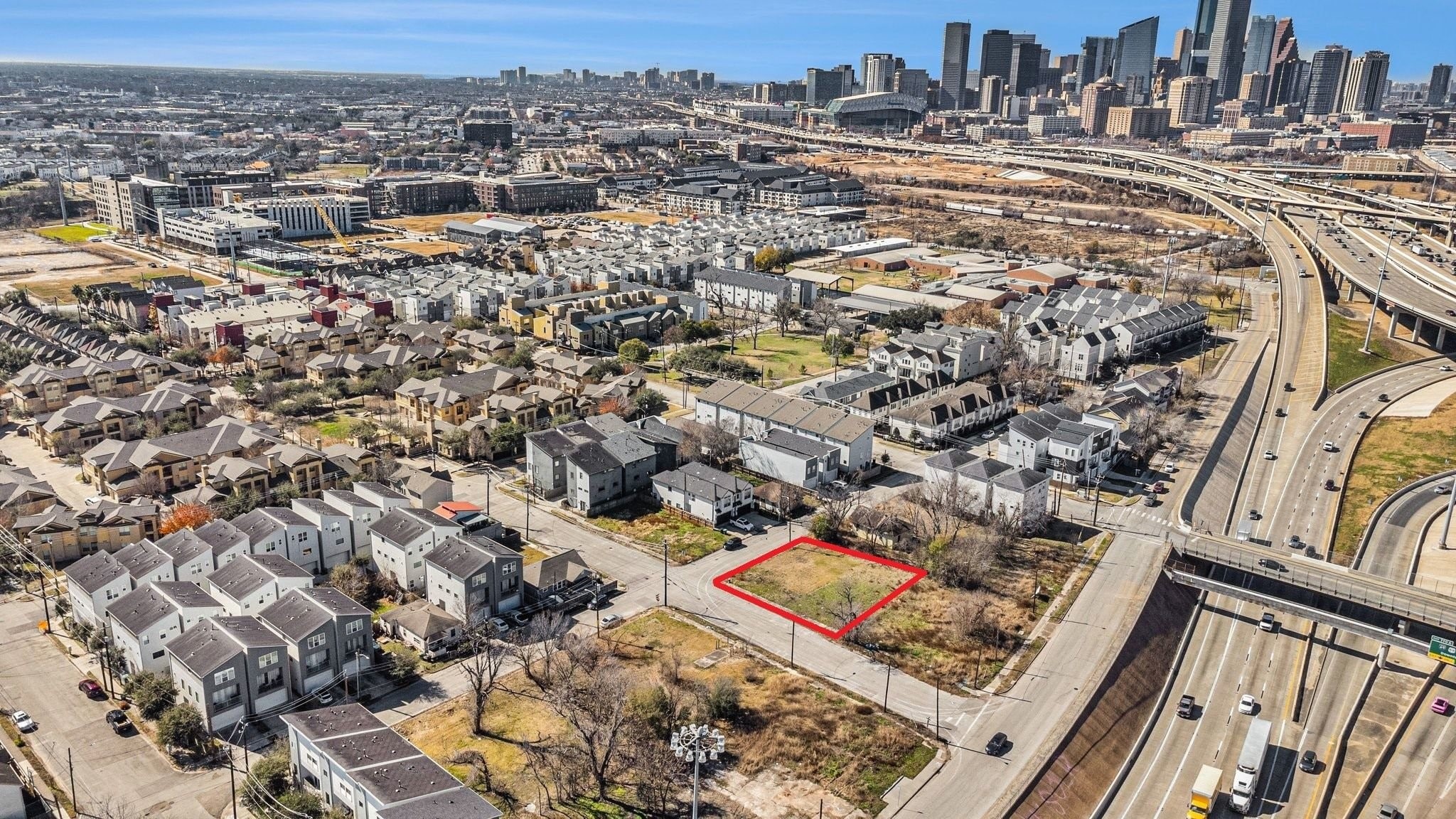 703 Sydnor Street Houston, TX 77020 - Photo 3 of 5 an aerial view of residential houses with outdoor space