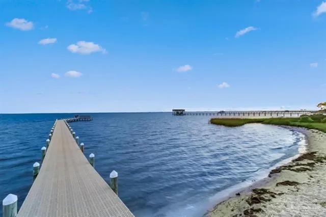 a view of a lake from a balcony