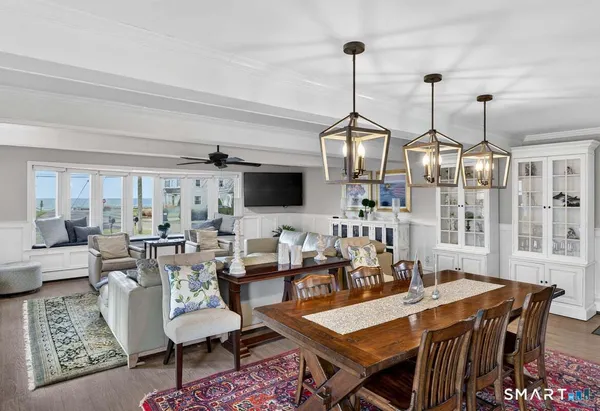 a view of a lake with a mountain