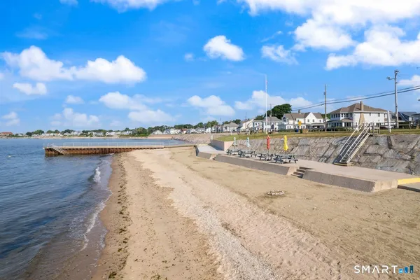 a view of a park with swings