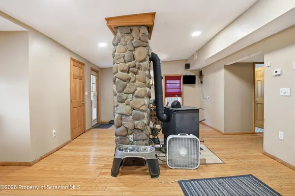 a room with musical instruments