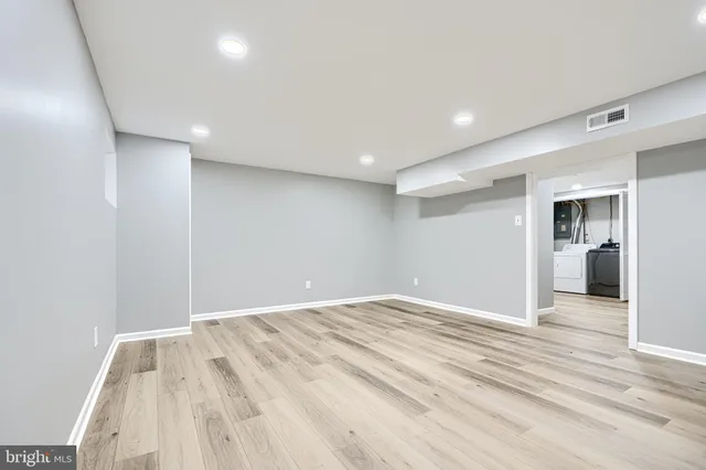 a view of livingroom with wooden floor
