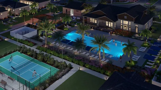 an aerial view of a house